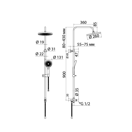 Душевая система IDDIS SpaHome SPA3F0Сi76