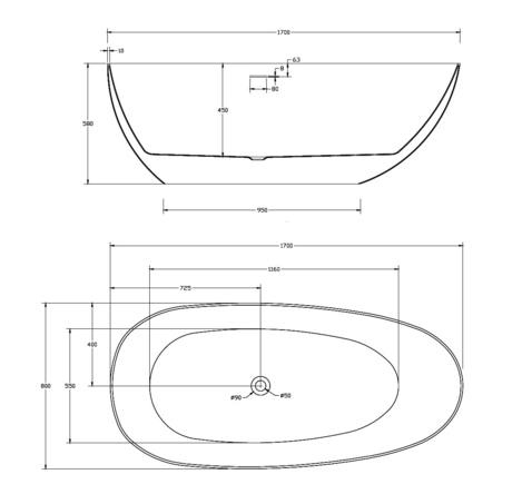 Ванна  Abber   AB9211B