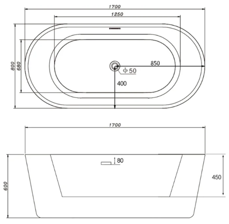 Ванна  Abber   AB9209B