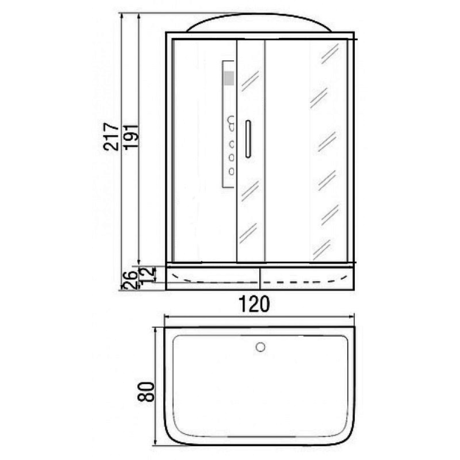 Душевая кабина River  VITIM 120/80/24 ТН 