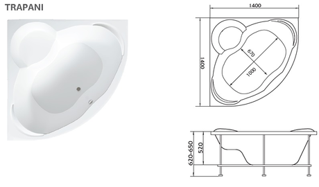 Ванна  Marka One TRAPANI 140*140