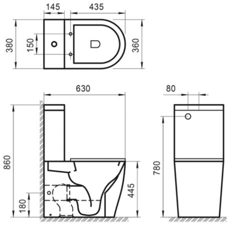 Унитаз BelBagno ETNA BB2157CPR