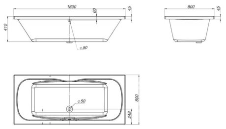 Ванна  BelBagno BB104-180-80