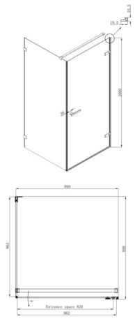 Душевое ограждение Ambassador Abner 10011101R 90x90