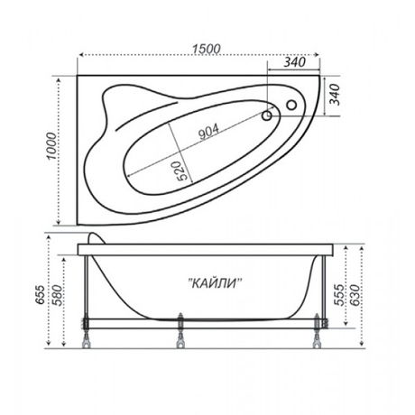 Ванна  Triton Кайли правая 1500*1000*630