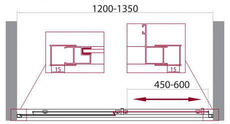 Душевое ограждение BelBagno UNIQUE-BF-1-120/135-C-Cr 