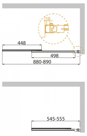 Душевое ограждение CEZARES SLIDER-VF-11-90/150-P-Cr 