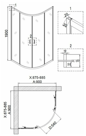 Душевое ограждение Niagara  NG-6606-08