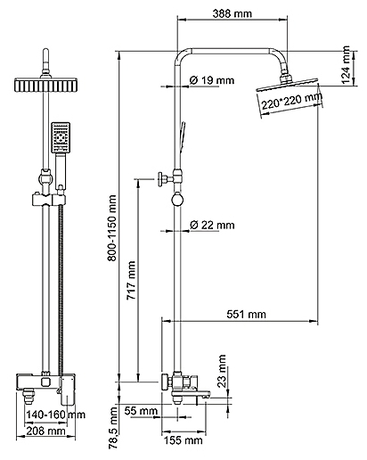 Душевая система WasserKraft A17701