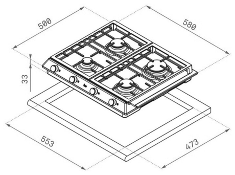 Варочная панель Teka  EX 60.1 4G AI AL CI DR