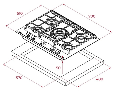 Варочная панель Teka  GZC 75330 XBN STONE GREY