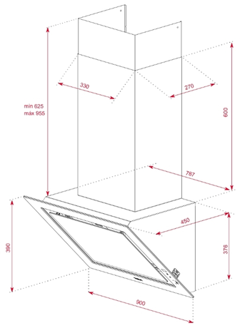 Вытяжка кухонная Teka  DLV 98660 TOS STONE GREY