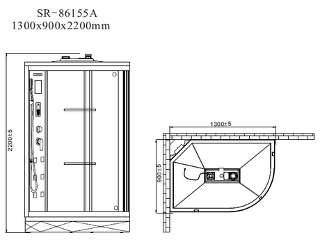 Душевая кабина Orans SR-86155 AL-ED