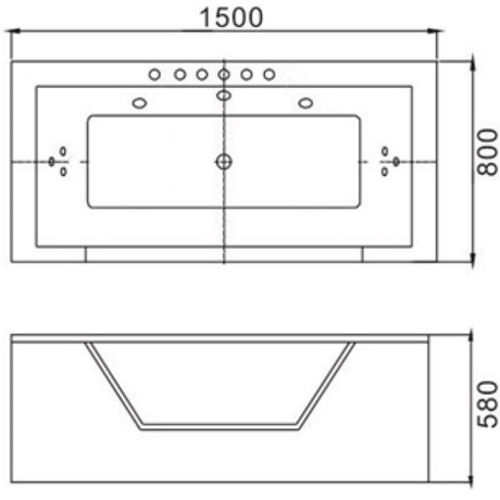 Ванна  WELTWASSER  HB KONIGS 150/80 WT 