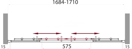 Душевое ограждение BelBagno UNO-VF-2-170/145-C-Cr 