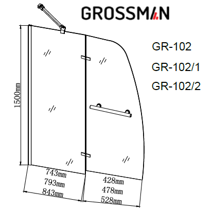 Душевое ограждение Grossman   GR-102/2  